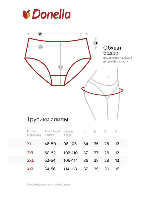 Женские трусы-слипы с высокой посадкой 5 шт. Donella — изображение 3