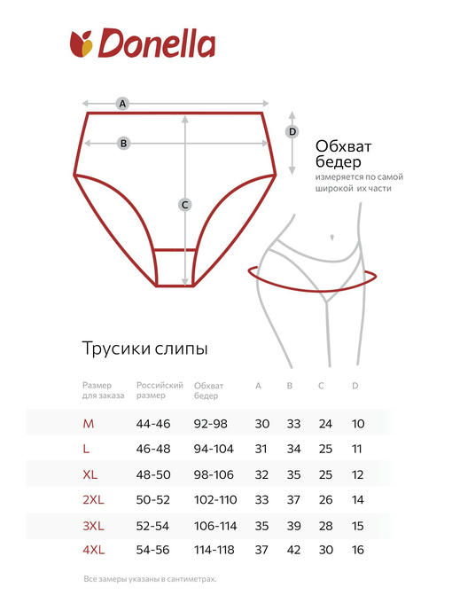 Женские трусы-слипы с высокой посадкой 5 шт. Donella — изображение 2