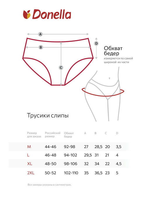 Женские трусы-слипы 5 шт. Donella — изображение 3