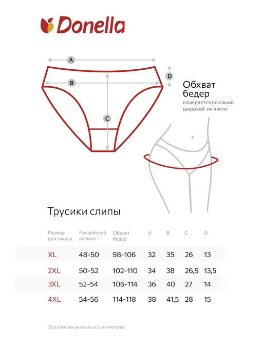 Женские трусы-слипы 5 шт. Donella — изображение 3