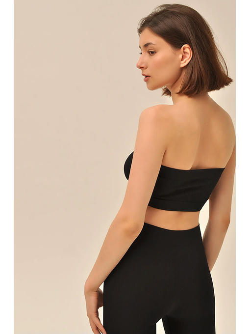 MY Топ женский TOP BANDEAU RIB (1/100) (черный) — изображение 3