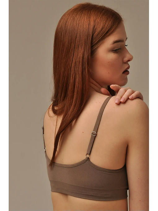 MY Топ женский TOP WITH CUP (1/50) (темно-бежевый) — изображение 2