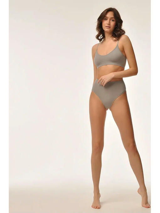 MY Топ женский TOP V-CUTOUT SPALA STRETTA RIB (1/100) (mist (туман) — изображение 2