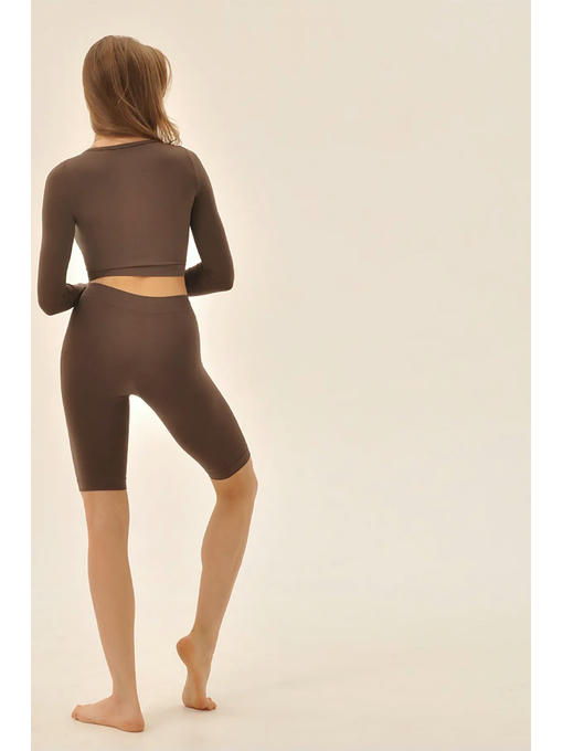 MY Топ женский CROP TOP MANICA LUNGA (1/72) (темно-коричневый) — изображение 4