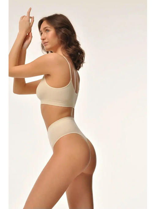 MY Трусы женские STRING RIB (1/100) cream (пломбир) — изображение 3