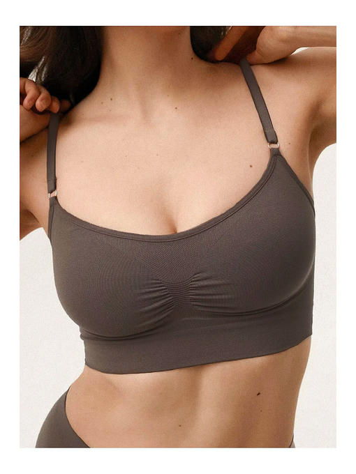 MY Топ женский TOP SHAPER SPALLA STRETTA (темно-коричневый) — изображение 2