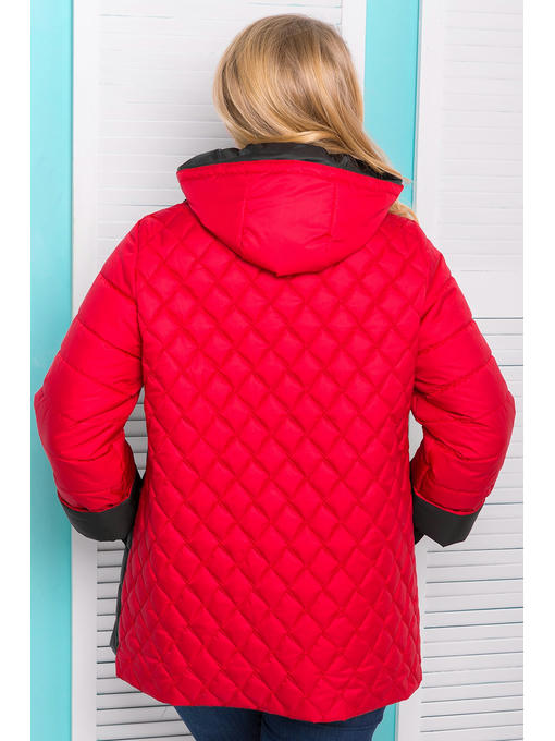 Куртка красно-черная демисезонная с трикотажным манжетом — изображение 2