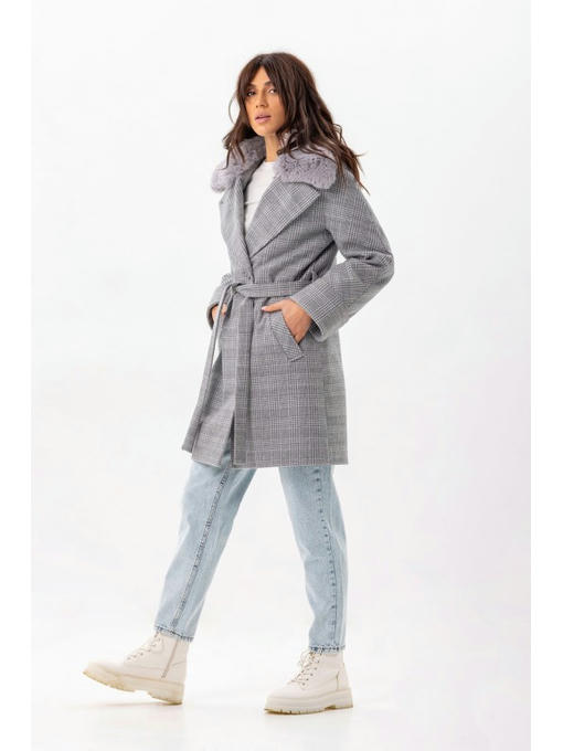 Стильное зимнее пальто серое — изображение 3