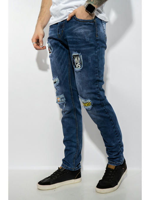 Джинсы мужские Slim Fit с нашивками — изображение 3