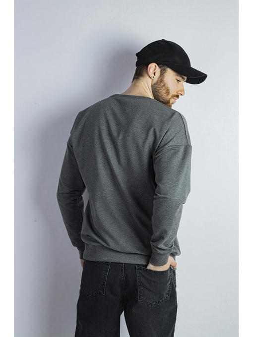 Свитшот мужской oversize серый меланж — изображение 4