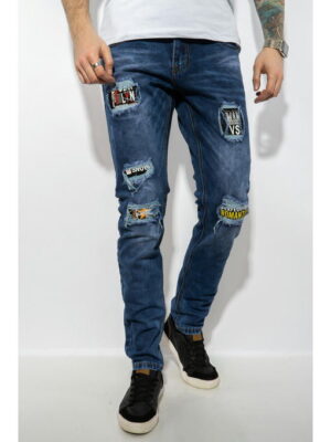 Джинсы мужские Slim Fit с нашивками