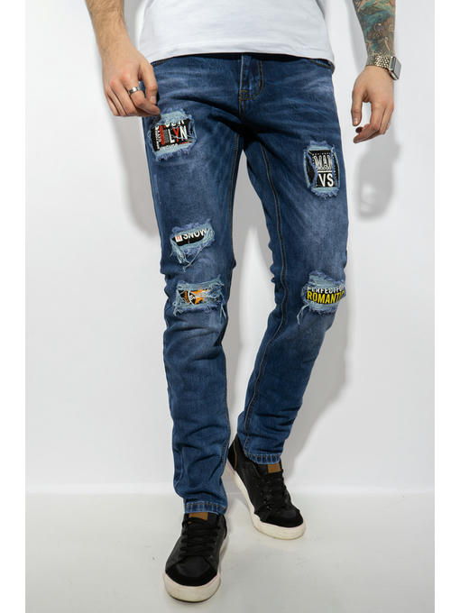 Джинсы мужские Slim Fit с нашивками