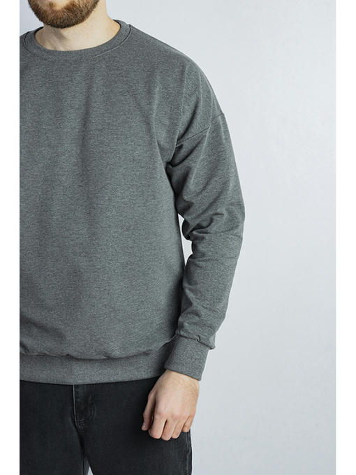 Свитшот мужской oversize серый меланж — изображение 5