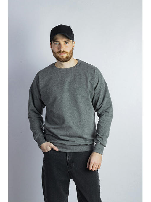 Свитшот мужской oversize серый меланж