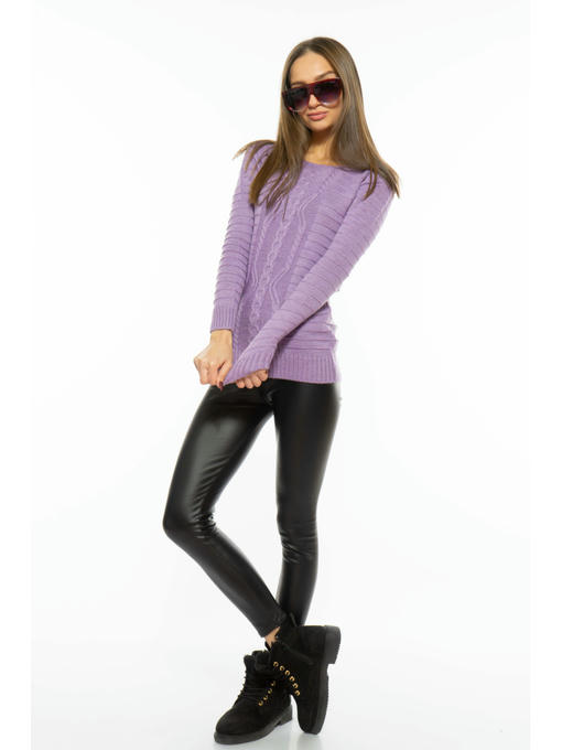 Свитер женский комбинированная вязка — изображение 2