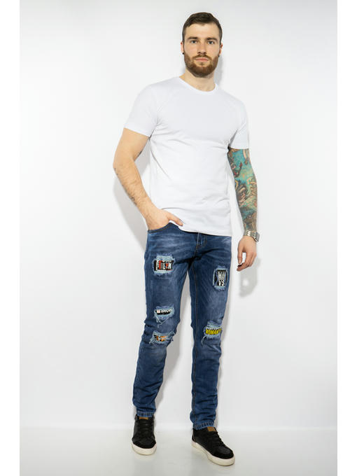 Джинсы мужские Slim Fit с нашивками — изображение 2