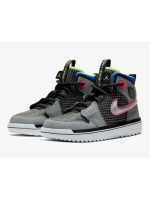 Кроссовки мужские Nike Air Jordan 1 High React Black Ghost Green (AR5321-002)