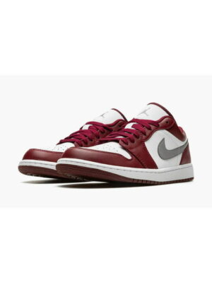 Кроссовки мужские Jordan 1 Low White Bordeaux (553558-615)