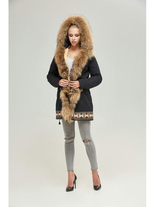 Зимняя джинсовая парка черная — изображение 2